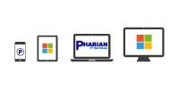 Icons of Smartphone, Tablet, Laptop & Desktop - Pharian IT Services